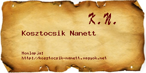 Kosztocsik Nanett névjegykártya